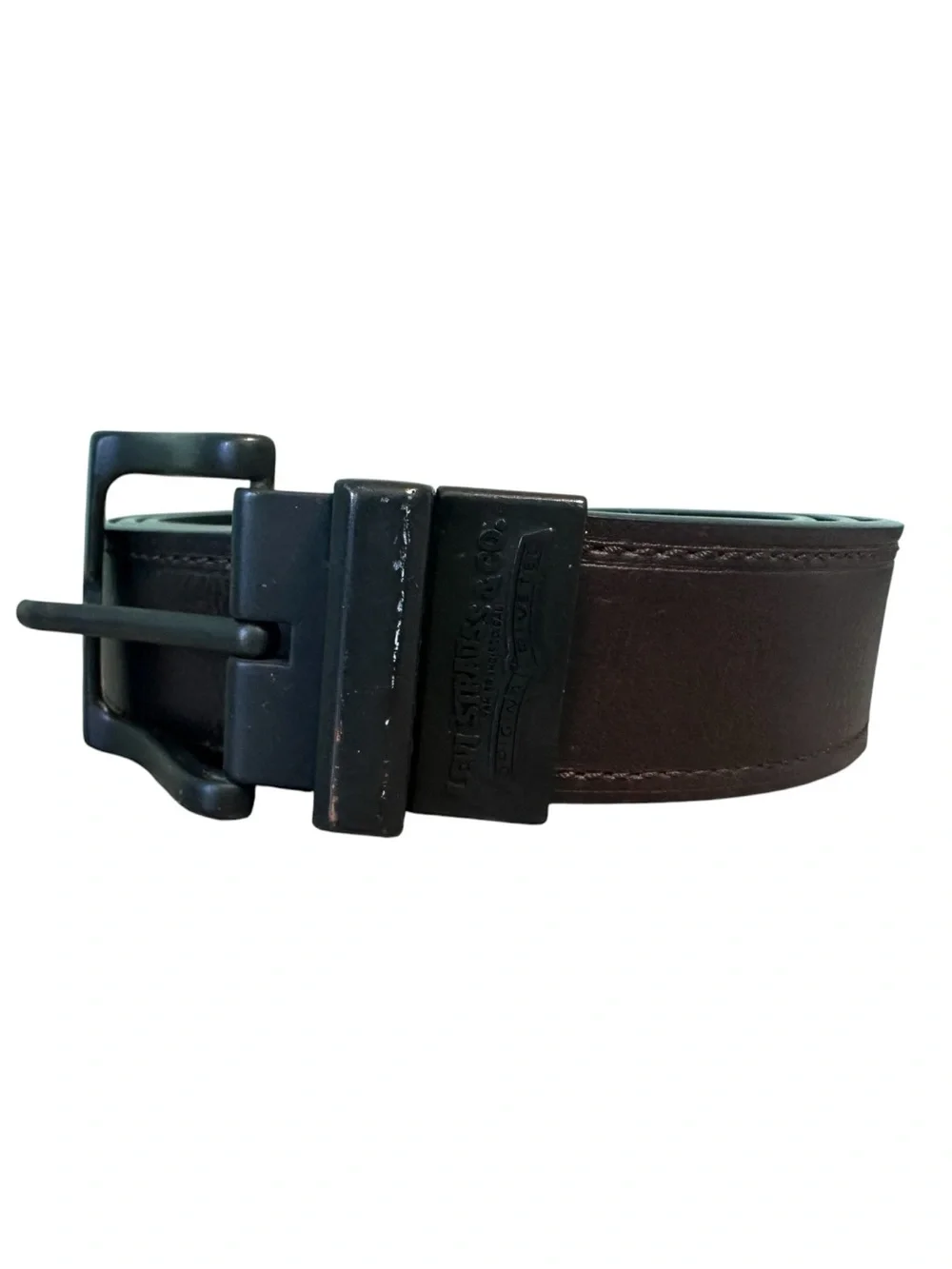 Levi Strauss Brown Leather Men's Belt with Branded Buckle 46-52”